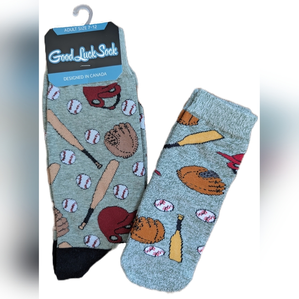 🇨🇦 Good Luck Sock Dad/Toddler Matching Baseball Design Socks